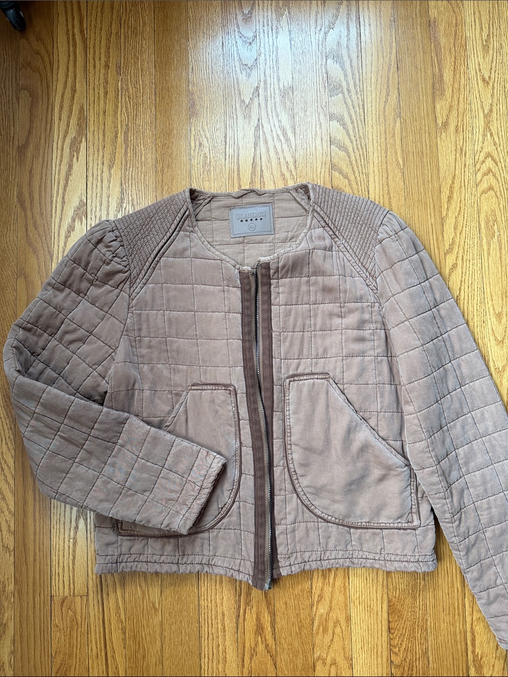 Quilted Taupe Women's Bomber Jacket - Casual Lightweight Coat
